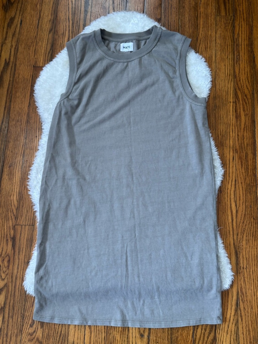 Mate Sleeveless Taupe Shift Dress - Casual EverydayTank Dress S M - Picture 11 of 11